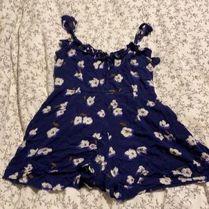 2/$15 Billabong blue floral short romper